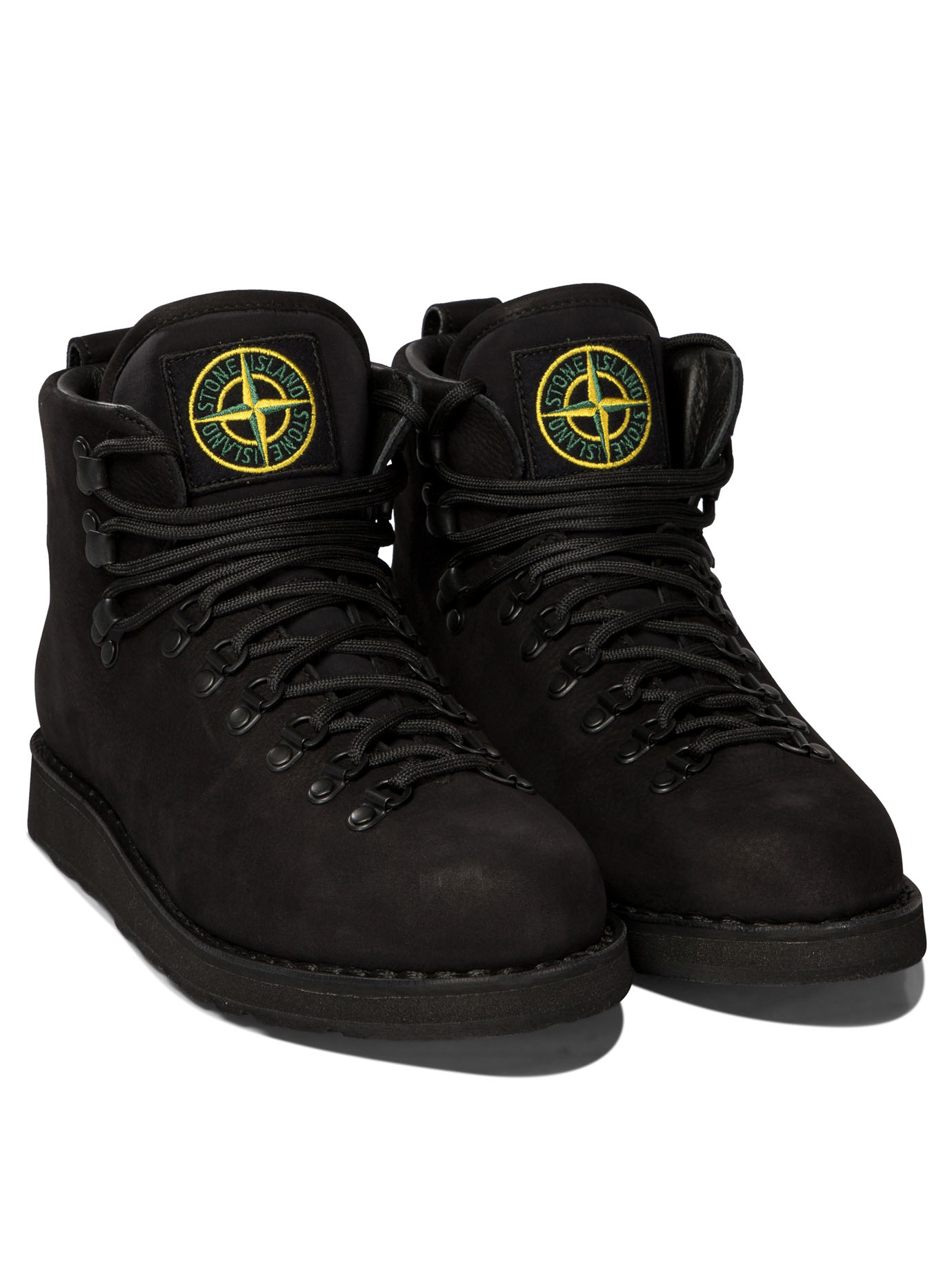 STONE ISLAND Black   Suede hiking boots